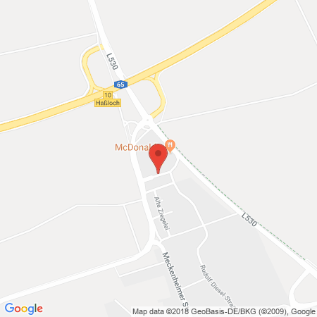 Position der Autogas-Tankstelle: Shell Tankstelle in 67454, Hassloch