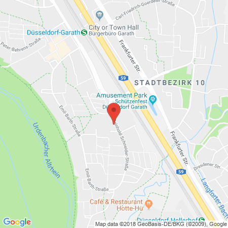 Position der Autogas-Tankstelle: AVIA Tankstelle in 40595, Düsseldorf