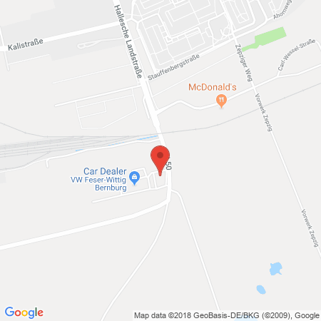 Position der Autogas-Tankstelle: Agip Tankstelle in 06406, Bernburg