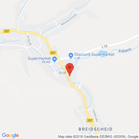 Position der Autogas-Tankstelle: Aral Tankstelle in 53518, Adenau