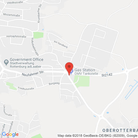Position der Autogas-Tankstelle: OMV Tankstelle in 84056, Rottenburg
