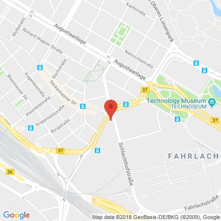 Position der Autogas-Tankstelle: Aral Tankstelle in 68165, Mannheim