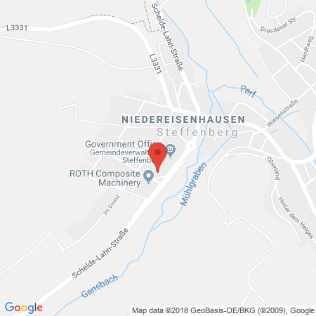 Position der Autogas-Tankstelle: Tankstelle Jung  Niedereisenhausen in 35239, Niedereisenhausen