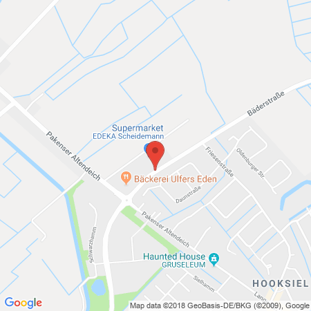 Position der Autogas-Tankstelle:  Siebelt Hinrichs GmbH, Frank Linnebrüg in 26434, Wangerland Hooksiel