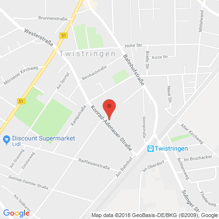 Position der Autogas-Tankstelle: Raiffeisen-warengenossenschaft Niedersachsen Mitte Eg in 27239, Twistringen