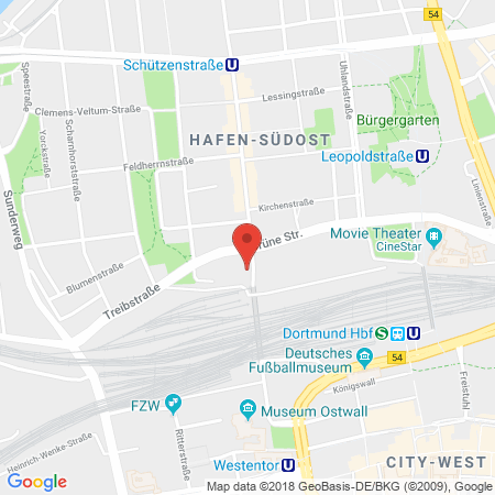 Position der Autogas-Tankstelle: Shell Tankstelle in 44147, Dortmund