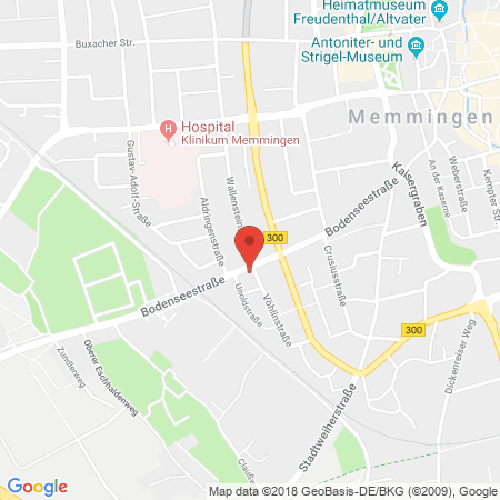 Position der Autogas-Tankstelle: Esso Tankstelle in 87700, Memmingen