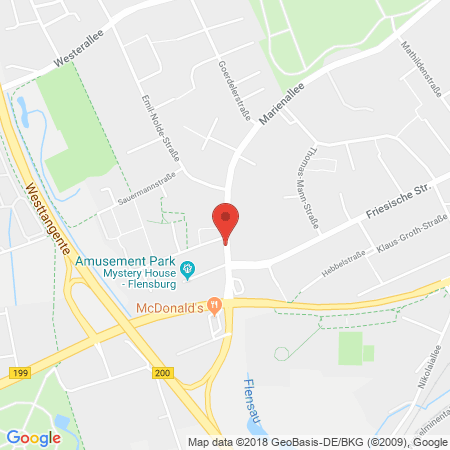 Position der Autogas-Tankstelle: Star Tankstelle in 24937, Flensburg