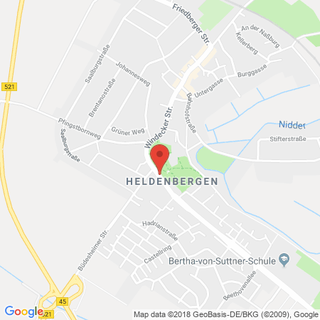 Position der Autogas-Tankstelle: Aral Tankstelle in 61130, Nidderau