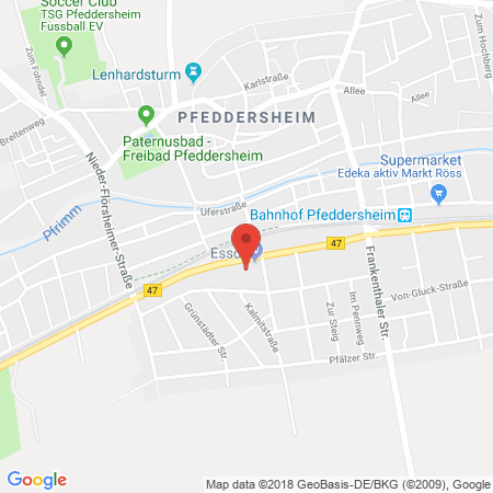 Position der Autogas-Tankstelle: Esso Tankstelle in 67551, Worms