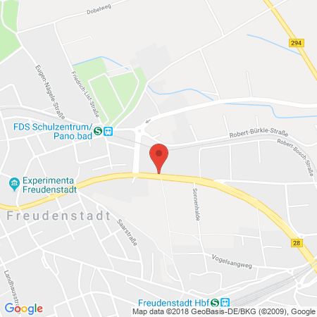 Position der Autogas-Tankstelle: AVIA Tankstelle in 72250, Freudenstadt