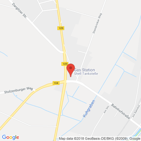 Position der Autogas-Tankstelle: Shell Tankstelle in 17309, Pasewalk