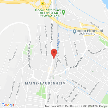 Position der Autogas-Tankstelle: Oil! Tankstelle Mainz-laubenheim in 55130, Mainz-laubenheim