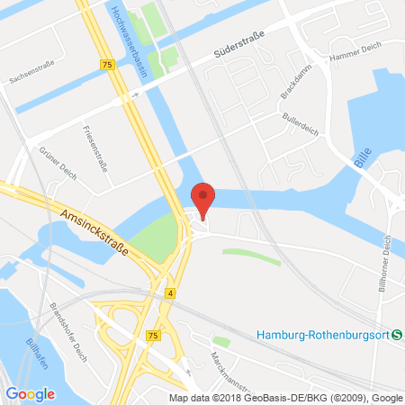 Position der Autogas-Tankstelle: Esso Tankstelle in 20539, Hamburg
