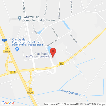 Position der Autogas-Tankstelle: Raiffeisen Warengenossenschaft Lohne Eg in 49835, Wietmarschen-lohne