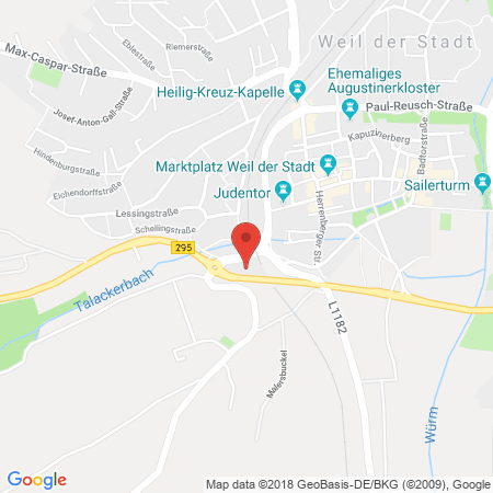 Position der Autogas-Tankstelle: JET Tankstelle in 71263, Weil Der Stadt
