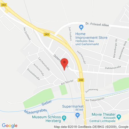 Position der Autogas-Tankstelle: Esso Tankstelle in 37412, Herzberg