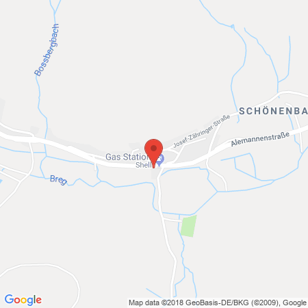 Position der Autogas-Tankstelle: Shell Tankstelle in 78120, Furtwangen