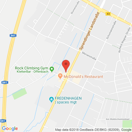 Position der Autogas-Tankstelle: Oil! Tankstelle Offenbach in 63069, Offenbach