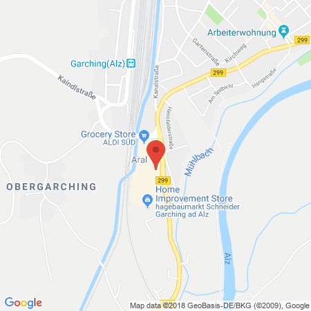 Position der Autogas-Tankstelle: Aral Tankstelle in 84518, Garching