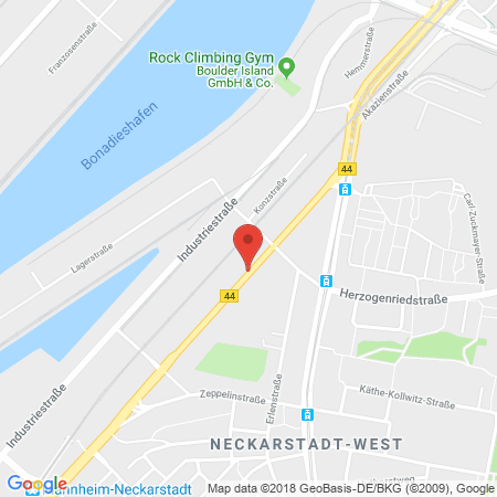 Position der Autogas-Tankstelle: JET Tankstelle in 68169, Mannheim