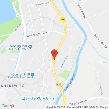 Position der Autogas-Tankstelle: Pinoil Service Station in 08056, Zwickau