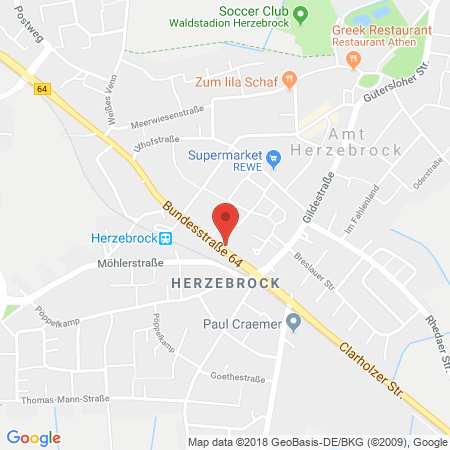 Position der Autogas-Tankstelle: Elan Herzebrock in 33442, Herzebrock