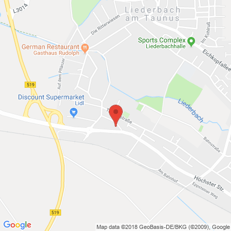 Position der Autogas-Tankstelle: Calpam Tankstelle in 65835, Liederbach