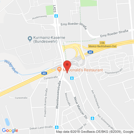 Position der Autogas-Tankstelle: Esso Tankstelle in 55129, Mainz