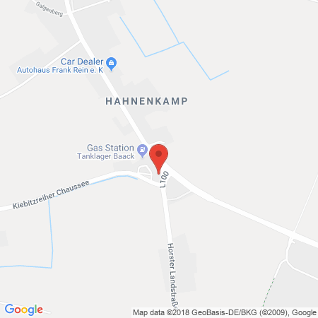 Position der Autogas-Tankstelle: Tanklager Baack in 25358, Horst-hahnenkamp