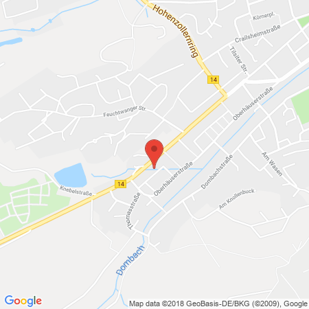 Position der Autogas-Tankstelle: Esso Tankstelle in 91522, Ansbach