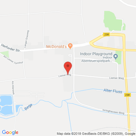 Position der Autogas-Tankstelle: Raiffeisen Lippe-weser Ag in 32657, Lemgo