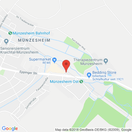 Position der Autogas-Tankstelle: Zg Raiffeisen Tankstelle Kraichtal-münzesheim in 76703, Kraichtal-münzesheim