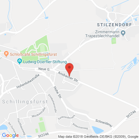 Position der Autogas-Tankstelle: AVIA Tankstelle in 91583, Schillingsfürst