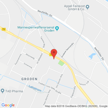 Position der Autogas-Tankstelle: Esso Tankstelle in 27472, Cuxhaven