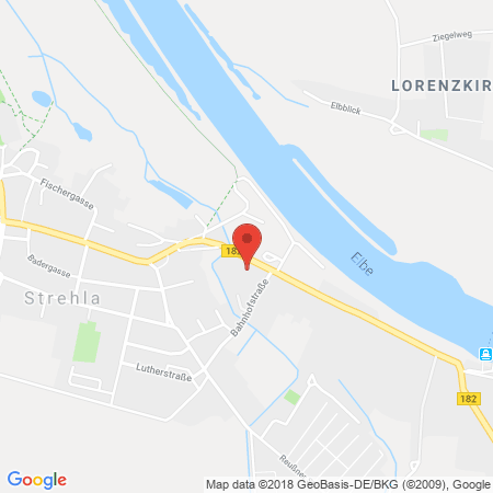 Position der Autogas-Tankstelle: Bft Tankstelle Strehla in 01616, Strehla