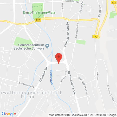 Position der Autogas-Tankstelle: Aral Tankstelle in 01796, Pirna