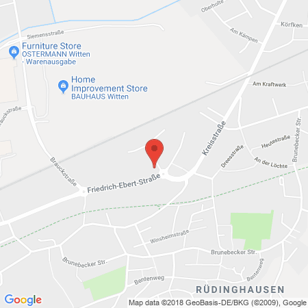 Position der Autogas-Tankstelle: Esso Tankstelle in 58454, Witten