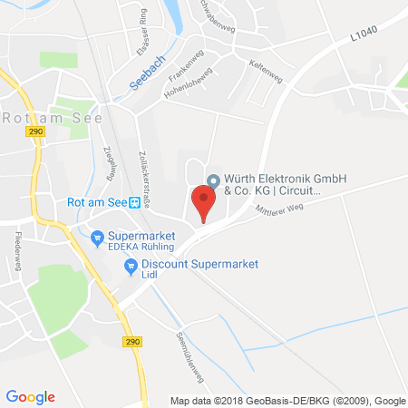 Position der Autogas-Tankstelle: Autohaus Patz in 74585, Rot am See