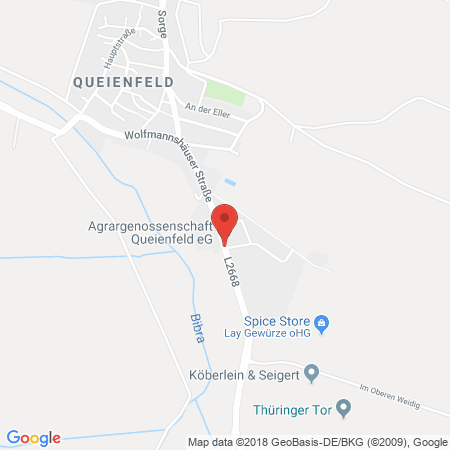 Position der Autogas-Tankstelle: Agrargenossenschaft Queienfeld Eg in 98631, Grabfeld Ot Queienfeld