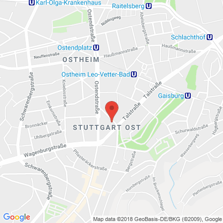 Standort der Tankstelle: AVIA XPress Tankstelle in 70188, Stuttgart-Ost