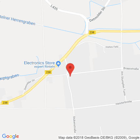 Position der Autogas-Tankstelle: Raiffeisen Lippe-weser Ag in 31737, Rinteln
