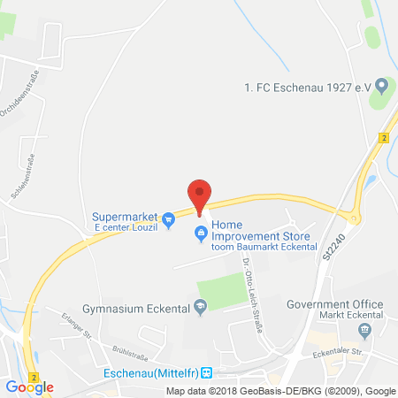 Position der Autogas-Tankstelle: Elan Eckental in 90542, Eckental