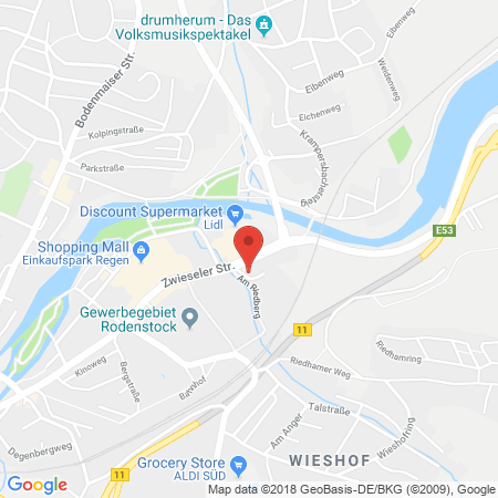 Position der Autogas-Tankstelle: Agip Tankstelle in 94209, Regen