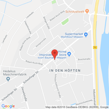 Position der Autogas-Tankstelle: Bft Meppen Schwefinger in 49716, Meppen