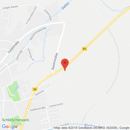 Position der Autogas-Tankstelle: Esso Tankstelle in 99947, Bad Langensalza