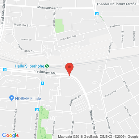 Position der Autogas-Tankstelle: Agip Tankstelle in 06132, Halle