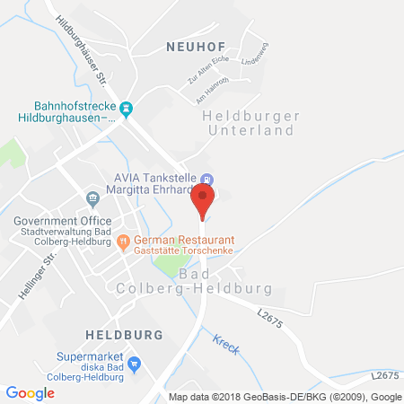 Position der Autogas-Tankstelle: AVIA Tankstelle in 98663, Bad Colberg-heldburg
