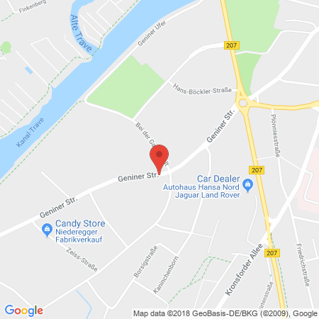 Position der Autogas-Tankstelle: Star Tankstelle in 23560, Lübeck