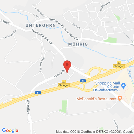 Position der Autogas-Tankstelle: Shell Tankstelle in 74613, Oehringen